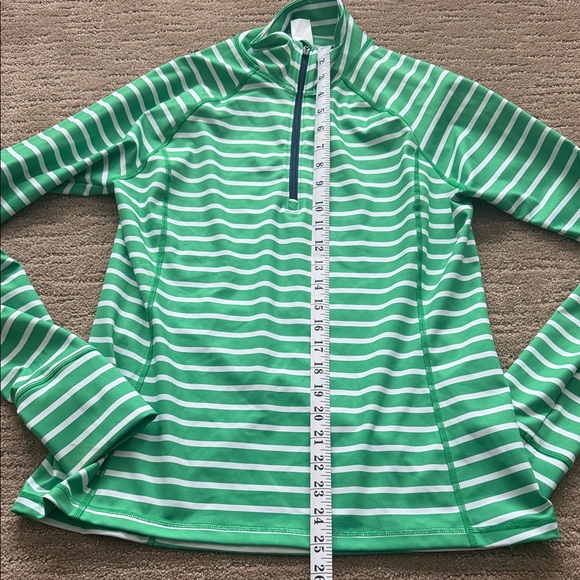 J. Crew Green and White Striped Long Sleeve Tee - Picture 3 of 5